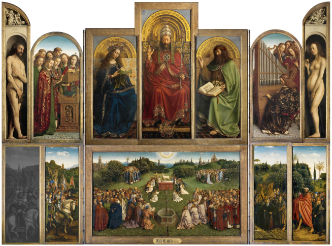 As the highlight of the tour you come face to face with the Ghent Altarpiece.